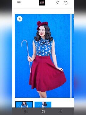 Retrolicious Charlotte Skirt in Burgundy